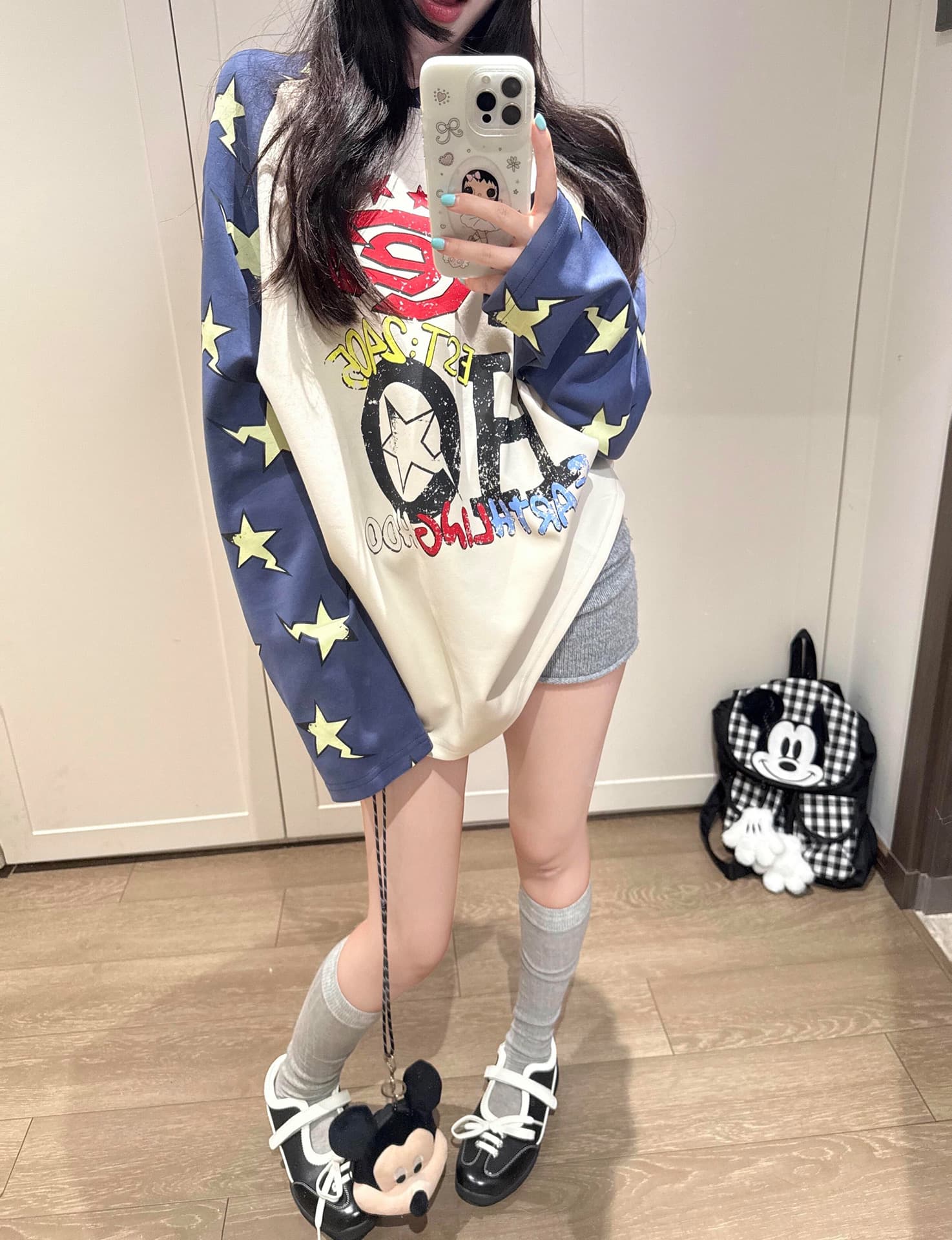 원본 솜씨 19 지점 220 그램 순면 긴팔 티셔츠 여성 상세 이미지 3