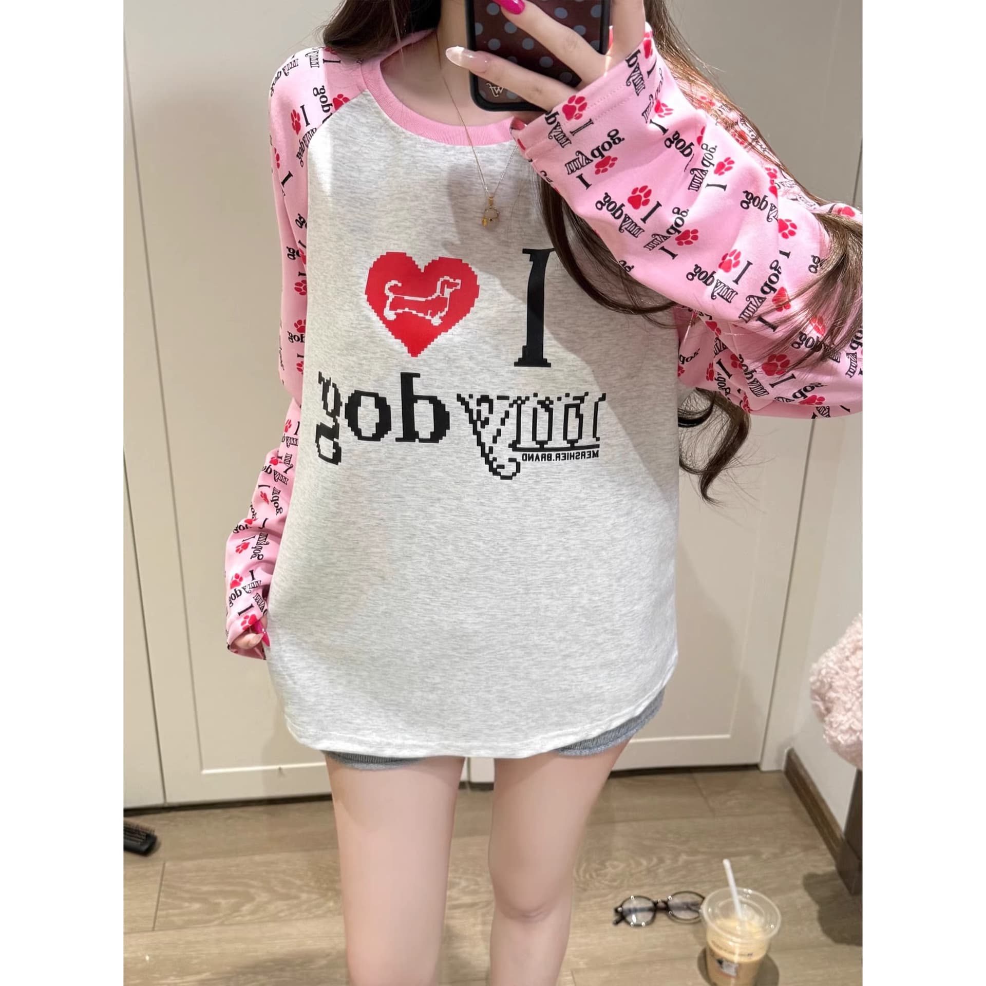 19 지점 220 그램 순면 긴팔 티셔츠 이미지 4
