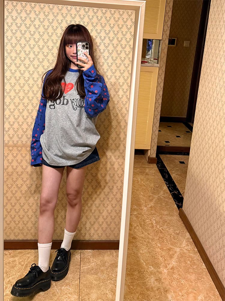 19 지점 220 그램 순면 긴팔 티셔츠 상세 이미지 2