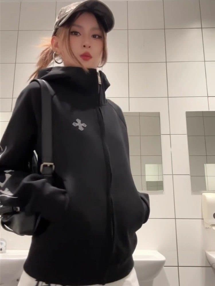 원본 솜씨 순수한 Mianhua 면 복합 후드티 여성 상세 이미지 2