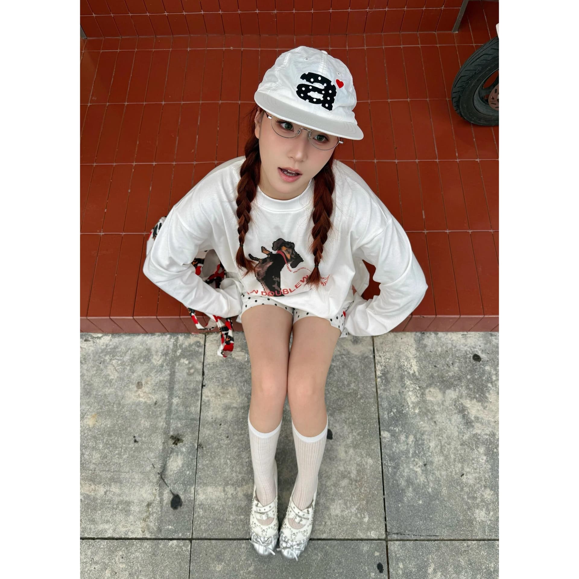 높은 품질 순면 200그램 21 빗질하다 정밀 프린트 가을 루즈핏 긴팔 티셔츠 여성 이미지 5