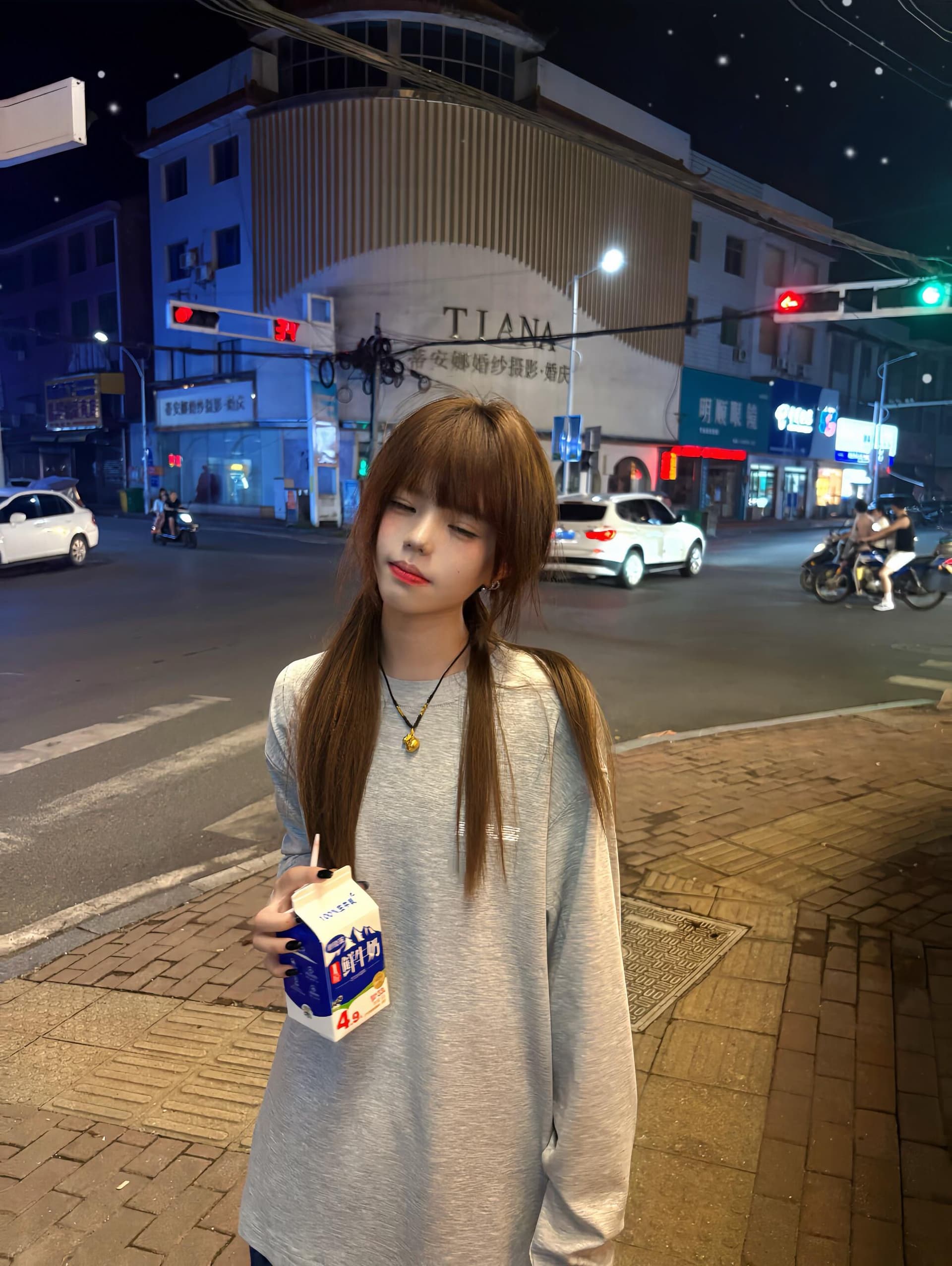 높은 품질 순면 200그램 21 빗질하다 정밀 프린트 가을 루즈핏 긴팔 티셔츠 여성