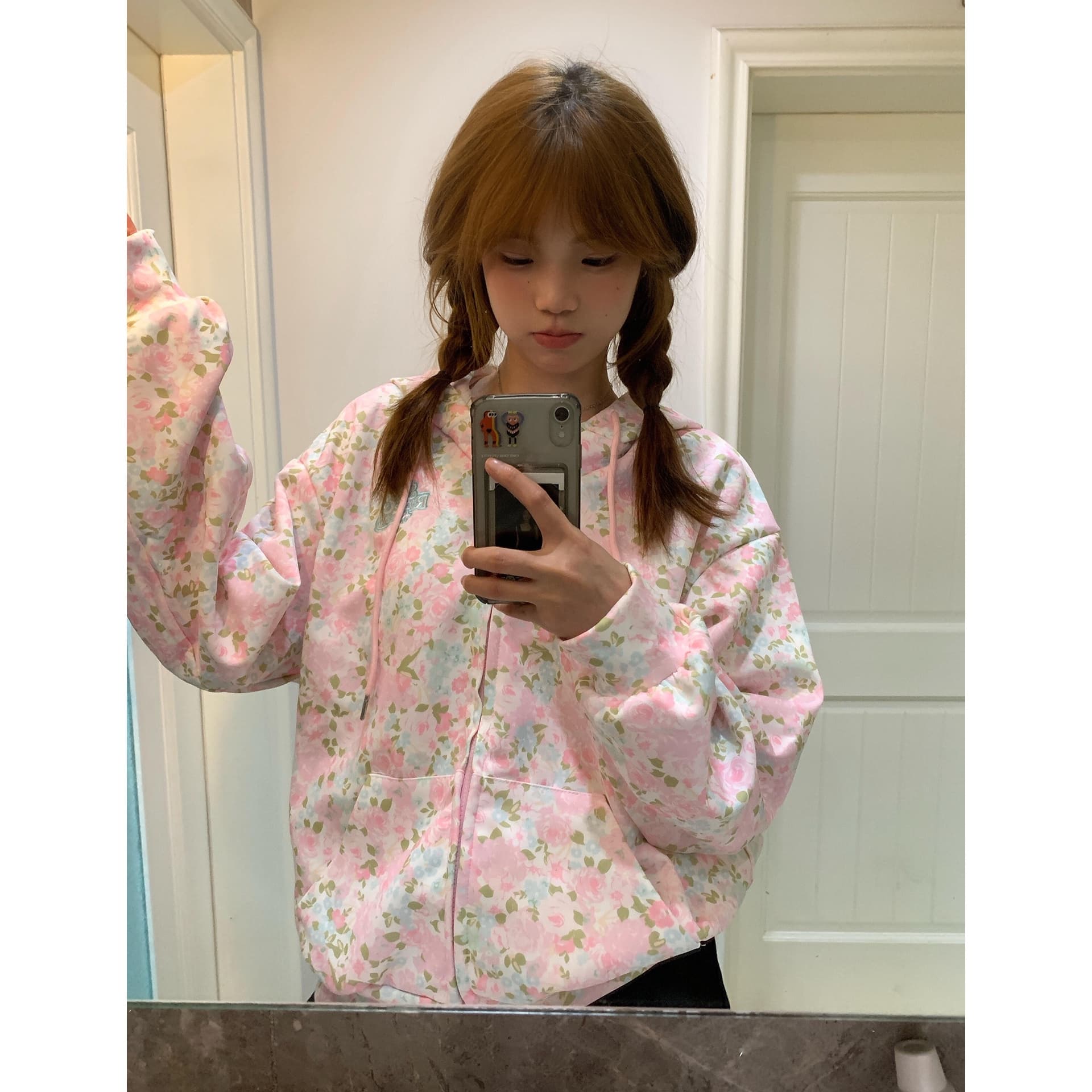 얇은 스타일 털이 있는 밑단 리브 소매 구멍 압력 라인 이후 패키지 칼라 순수한 Mianhua 면 복합 후드티 이미지 5