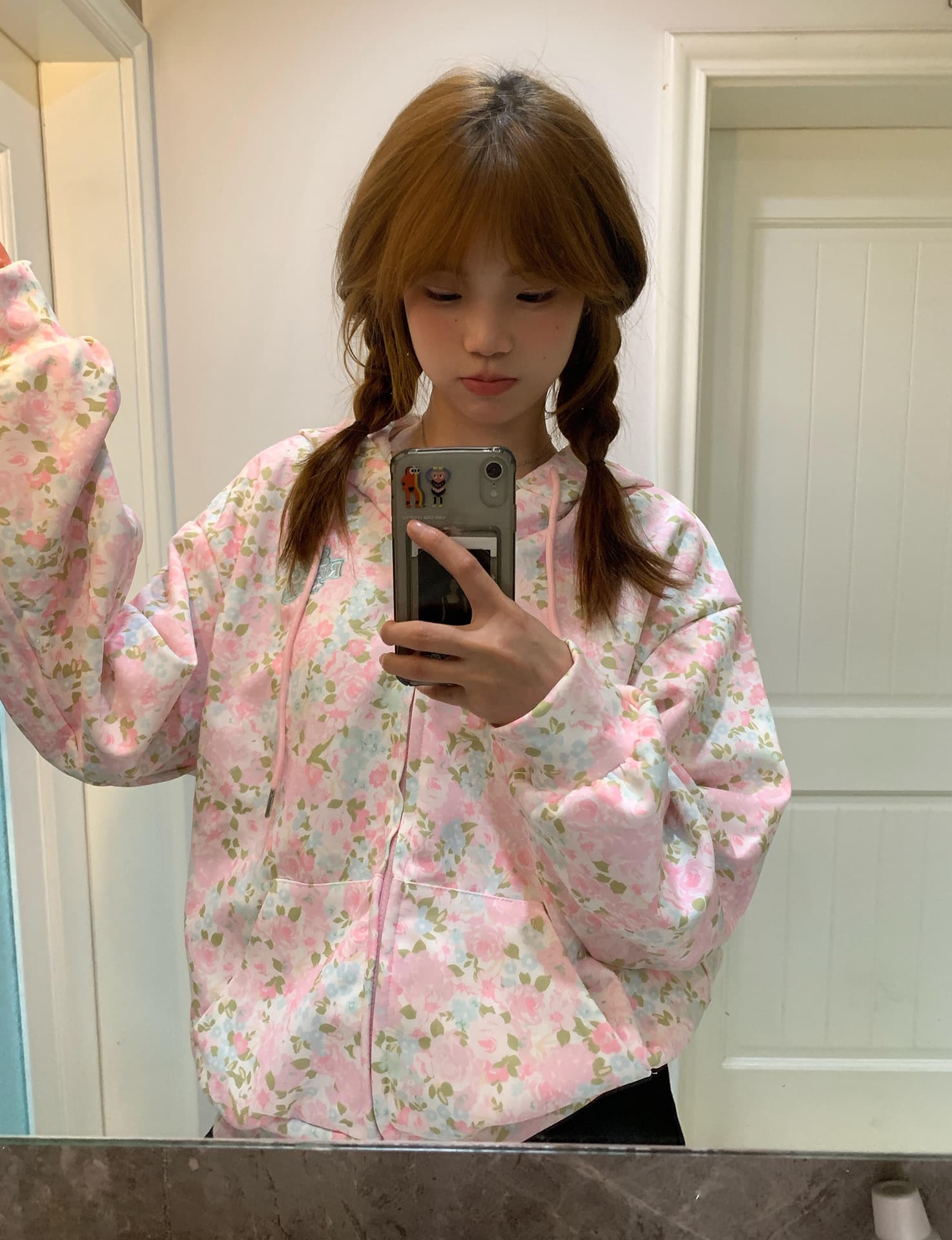 얇은 스타일 털이 있는 밑단 리브 소매 구멍 압력 라인 이후 패키지 칼라 순수한 Mianhua 면 복합 후드티 상세 이미지 5