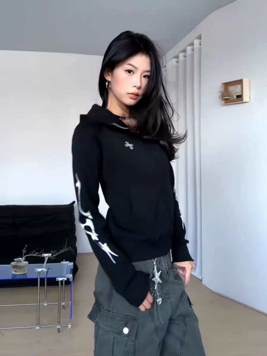 원본 솜씨 순수한 Mianhua 면 복합 후드티 여성 이미지 2