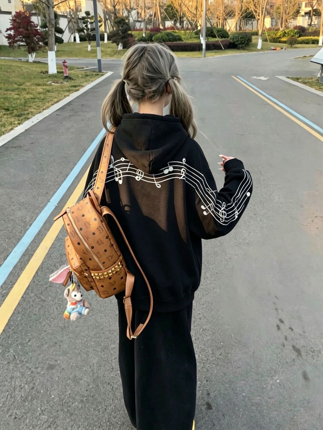 얇은 스타일 원본 자수 이후 패키지 칼라 순수한 Mianhua 면 복합 후드티 여성 이미지 3