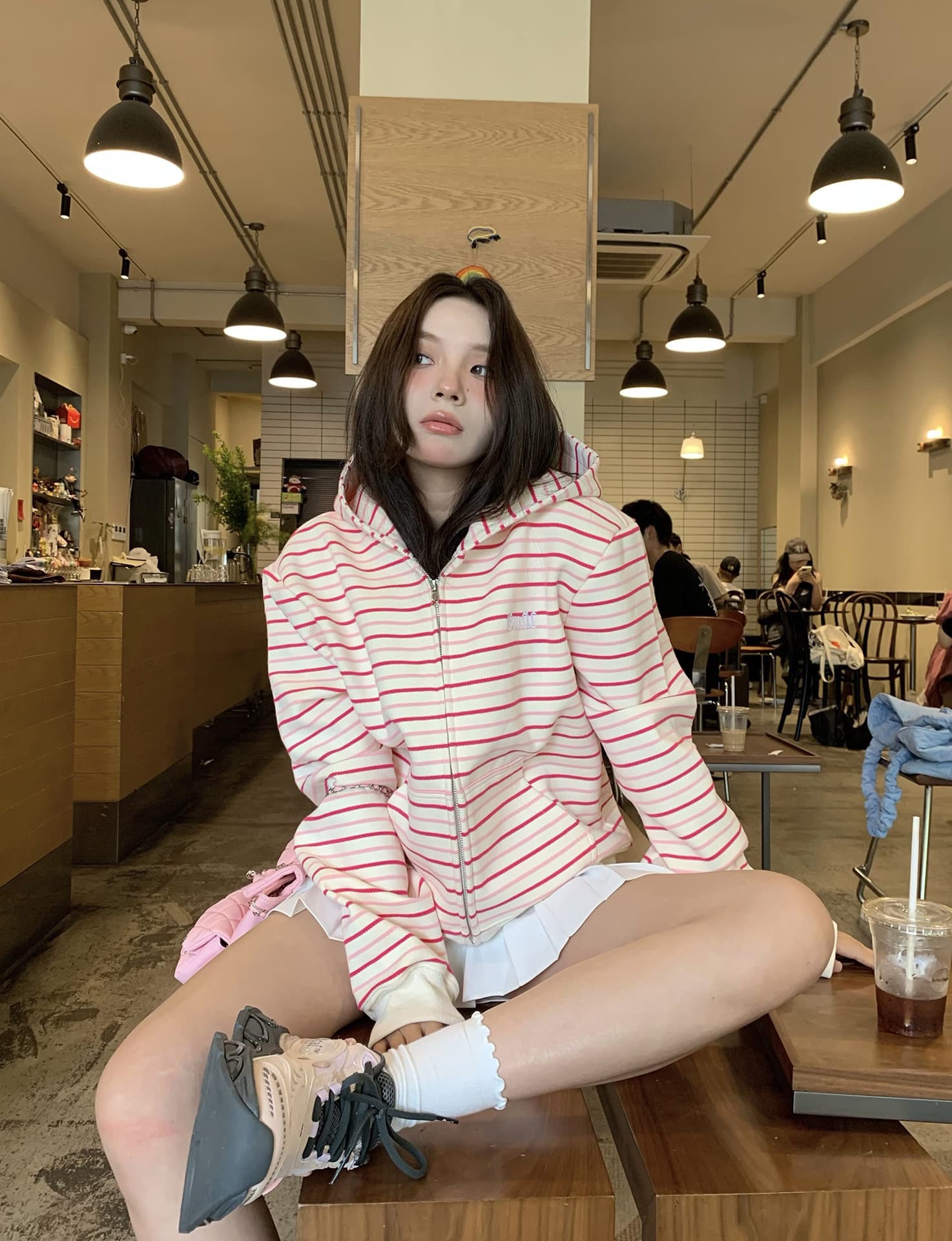 얇은 스타일 백금 지퍼 자수 원본 천 인사이드 펌프 순수한 Mianhua 면 복합 후드티 이미지 3