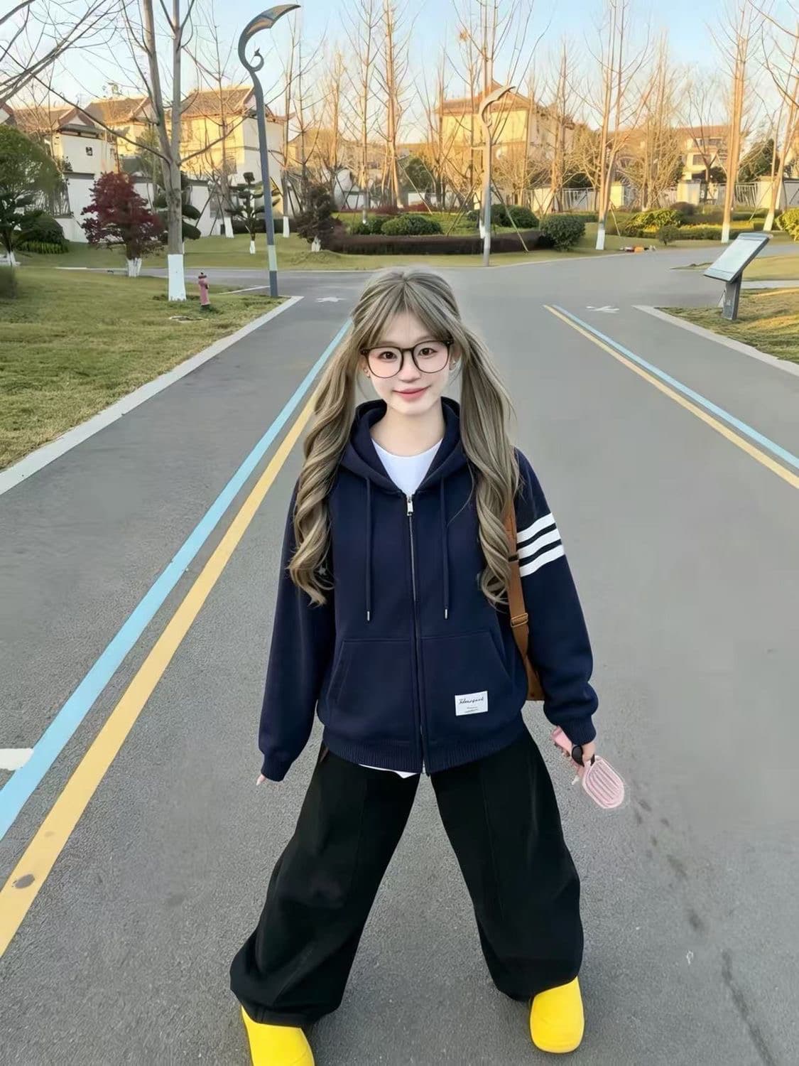 얇은 스타일 백금 지퍼 이후 패키지 칼라 순수한 Mianhua 면 복합 후드티 여성 이미지 3