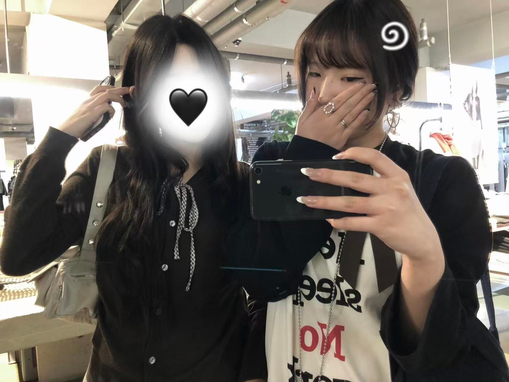 아메리칸 레트로 순면 패치워크 배색 라운드 넥 루즈핏 프린트 긴팔 티셔츠 이미지 4