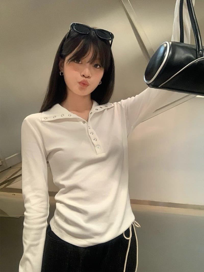 광저우 원본 원단 260 그램 사람들 면 가을 고유 한 Chic 폴로 칼라 고급 센스 기본 셔츠 맨위 이미지 3