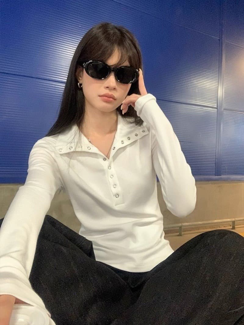 광저우 원본 원단 260 그램 사람들 면 가을 고유 한 Chic 폴로 칼라 고급 센스 기본 셔츠 맨위 상세 이미지 1