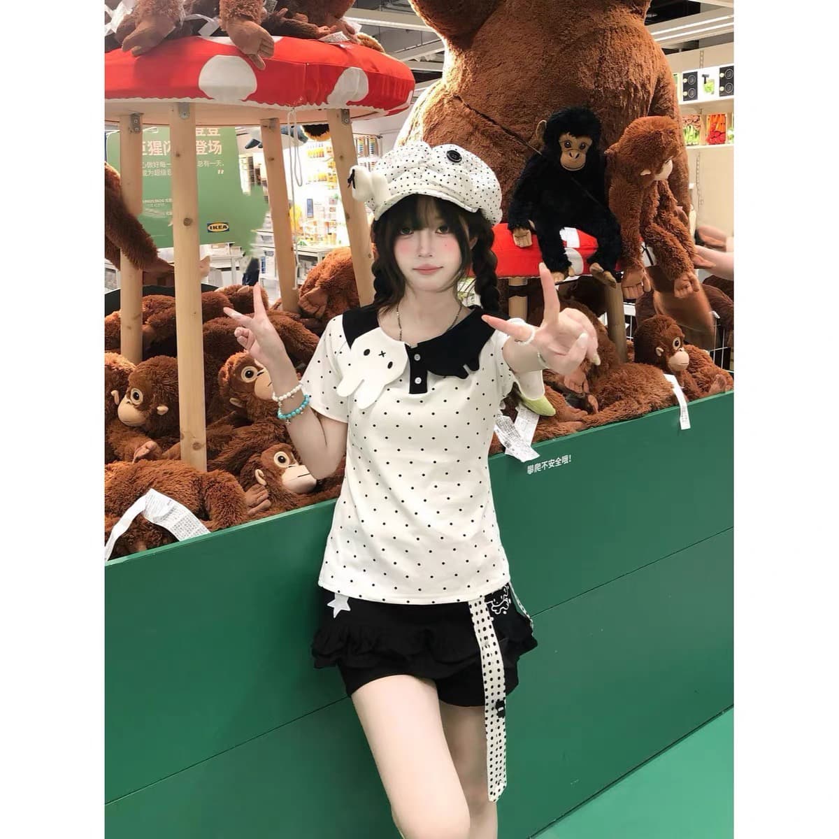 자수 40 순면 230 크 반팔 이미지 4