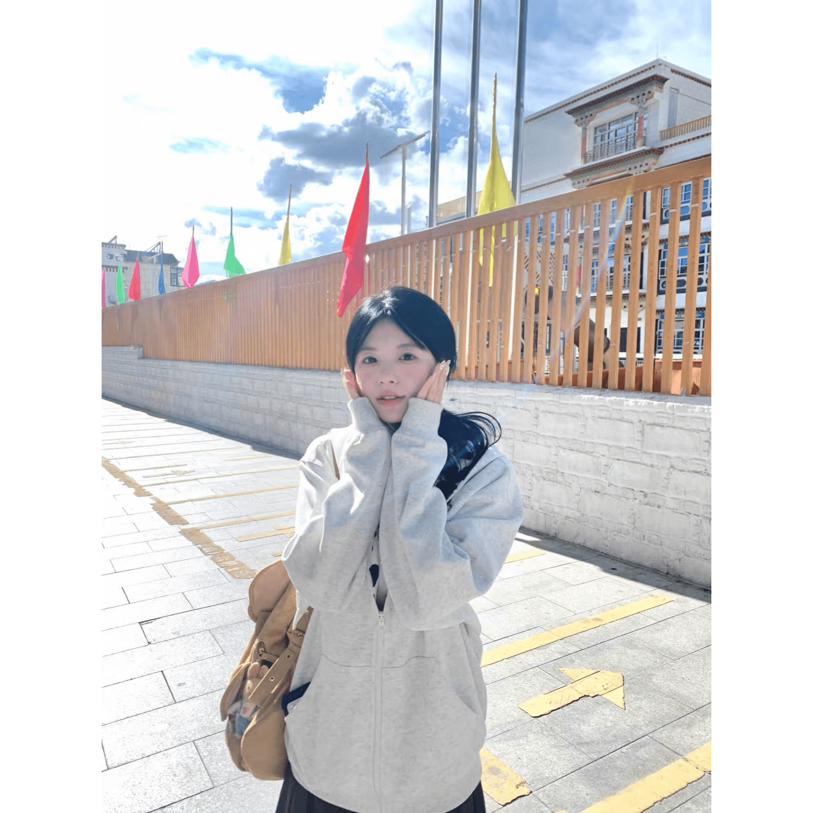 얇은 스타일 이후 패키지 칼라 순수한 Mianhua 면 복합 후드티 여성 이미지 5