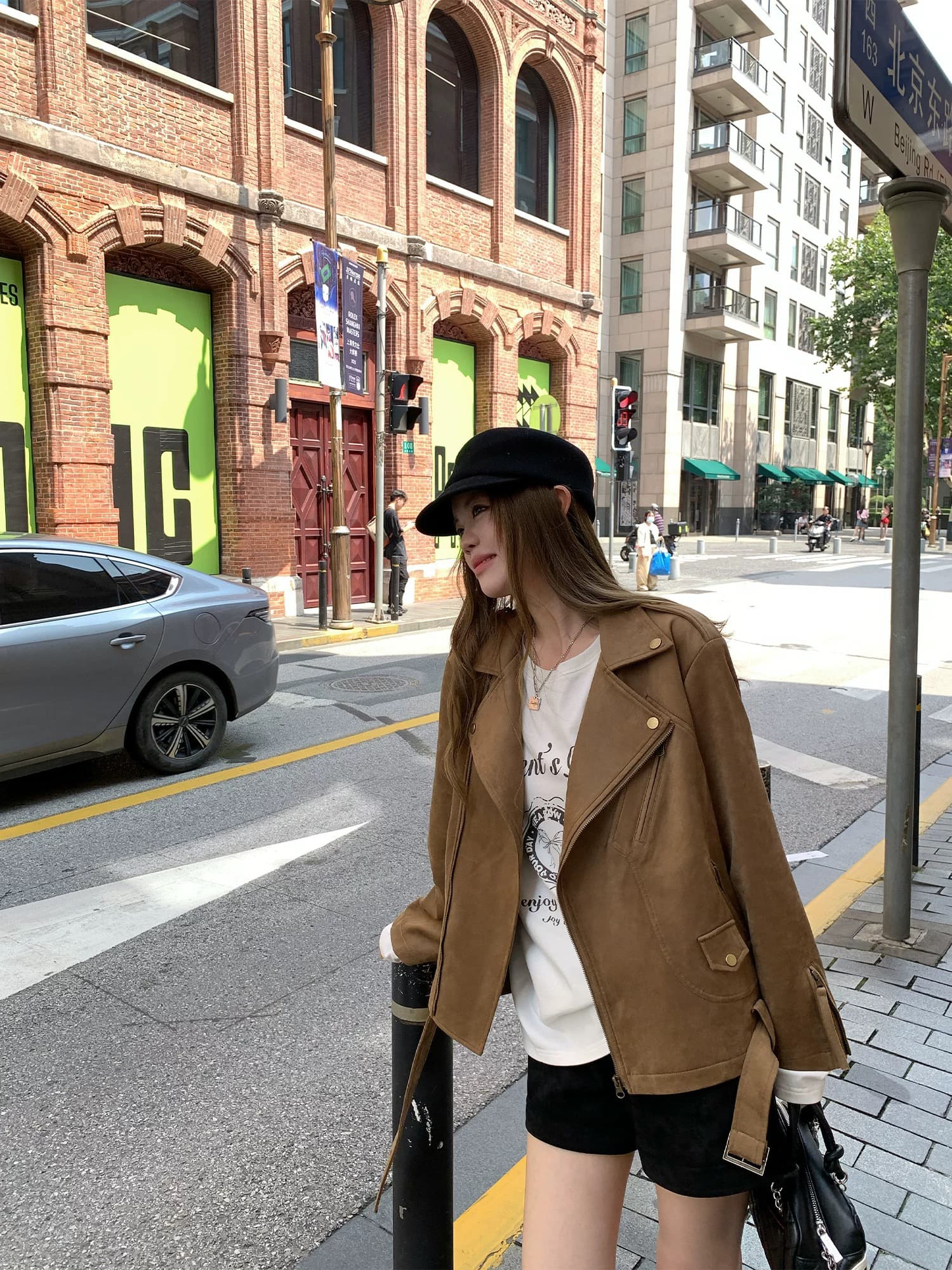 한 부서 순면 화이트 프린트 긴팔 티셔츠 여성 가을 겨울 다용도 스택 착용 슬림해 보이는 기본 셔츠 맨위 이미지 2