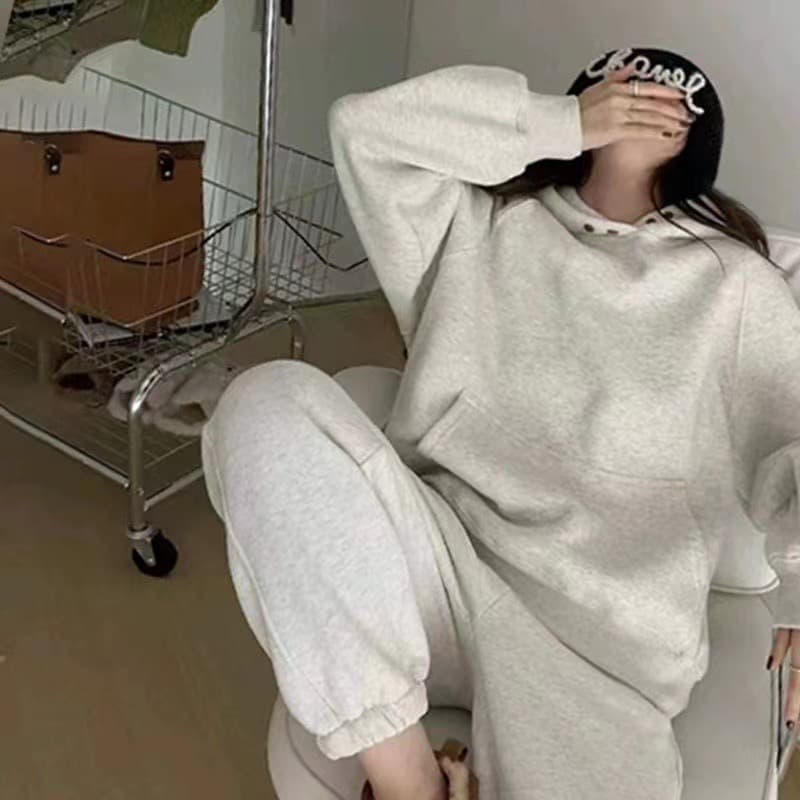 2026 년 가을 겨울 새로운 털이 있는 후드 티 스웨터 캐주얼 패션 운동 맨위 이미지 3