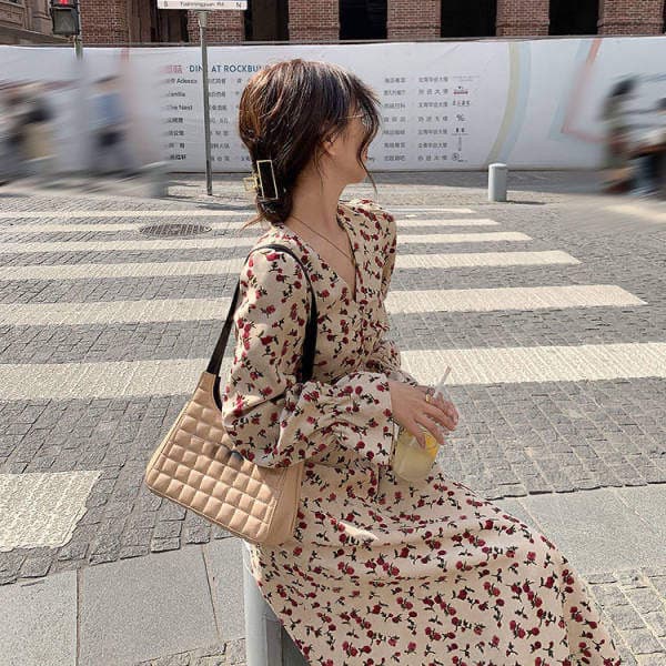 요정 롱 스커트 chic 부드러운 빛 요리 한 바람 프랑스식 레트로 꽃무늬 점프 슈트 치마 봄 가을 새로운 캄파넬라 세과 치마 상세 이미지 3
