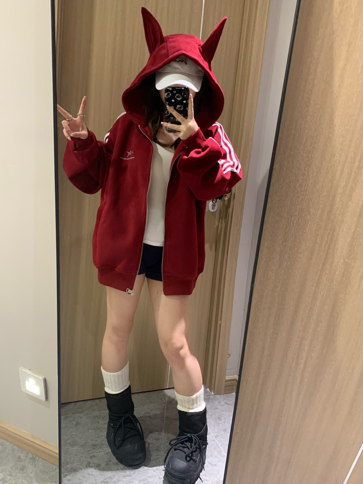 원본 압력 라인 백금 지퍼 연골 귀 순수한 Mianhua 면 복합 심지어 이미지 4