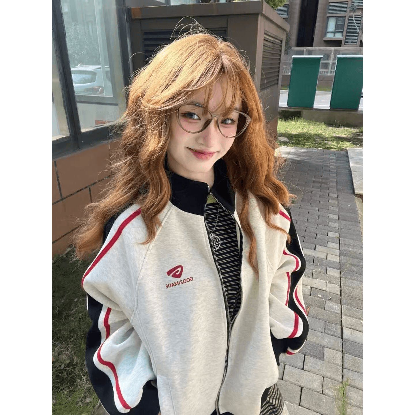 원본 압력 라인 백금 지퍼 프린트 순수한 Mianhua 면 복합 지퍼 외부 이미지 5