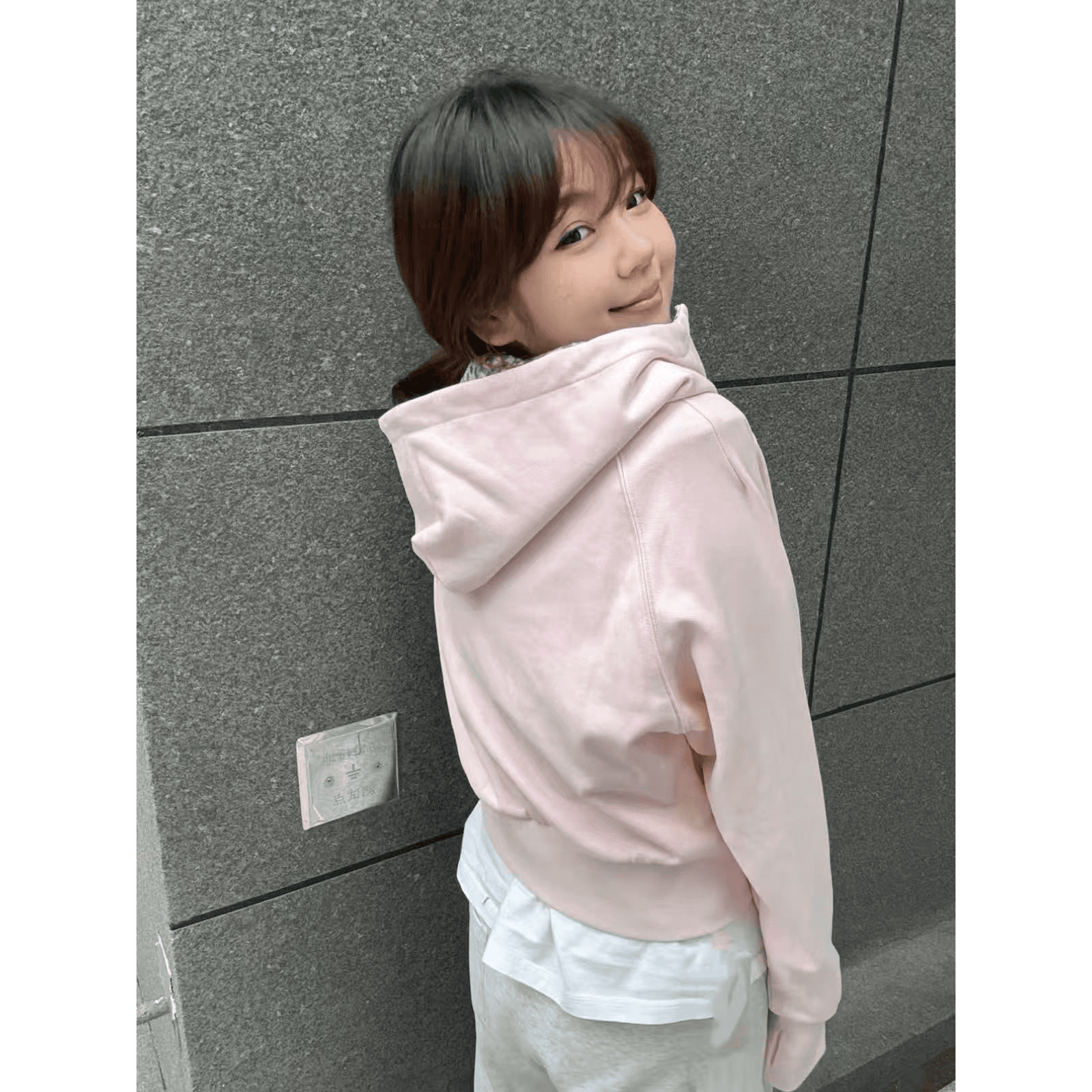 얇은 스타일 백금 지퍼 순수한 Mianhua 면 복합 후드티 여성 이미지 5