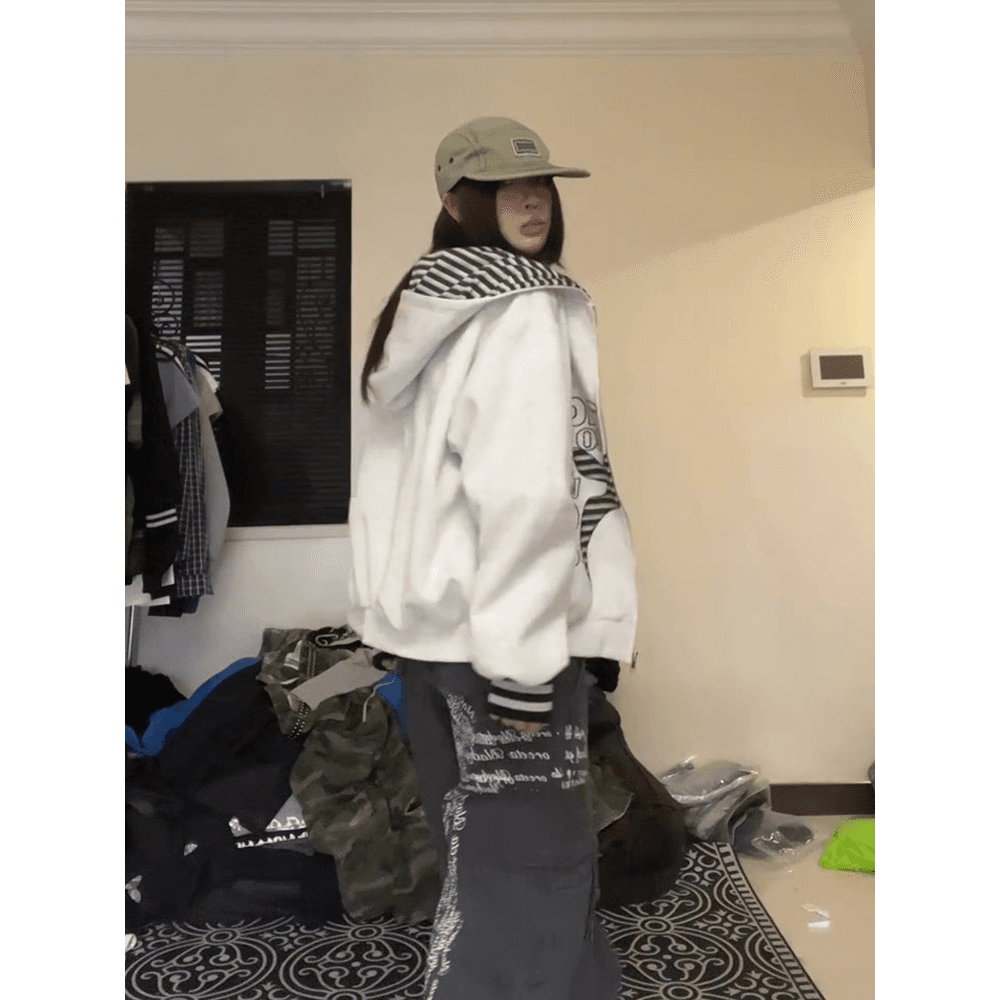 얇은 스타일 원본 솜씨 자수 패치 이후 패키지 칼라 순수한 Mianhua 면 복합 후드티 이미지 5