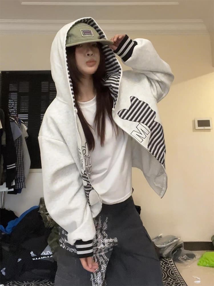 얇은 스타일 원본 솜씨 자수 패치 이후 패키지 칼라 순수한 Mianhua 면 복합 후드티 상세 이미지 1