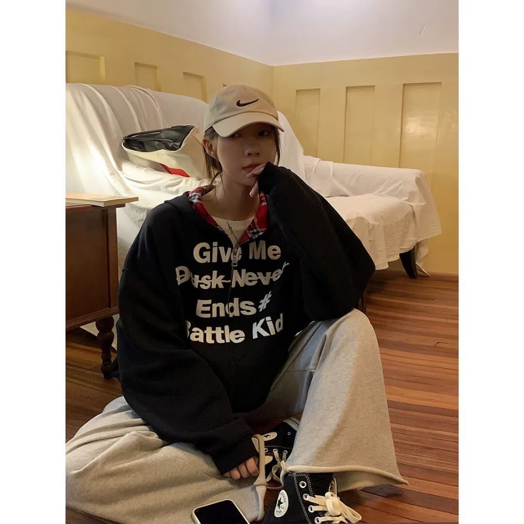 페이크 레이어드 격자 무늬 셔츠 패치워크 후드 티 스웨터 남자 가을 아메리칸 레트로 느긋한 바람 화이트 회색 카디건 코트 상세 이미지 1