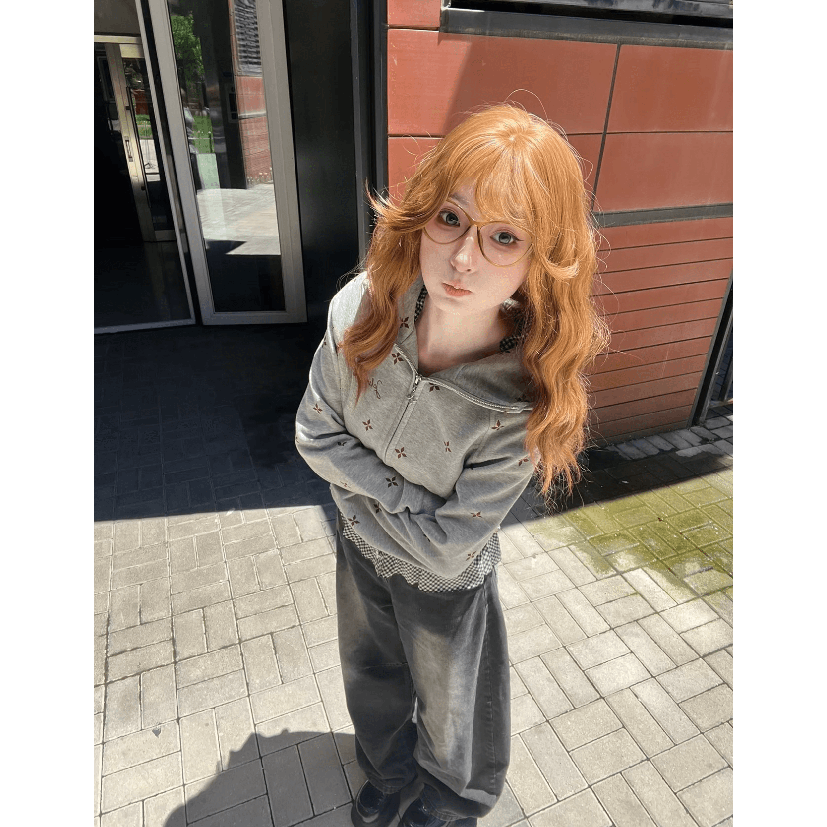 얇은 스타일 순수한 Mianhua 면 복합 후드티 여성 이미지 5