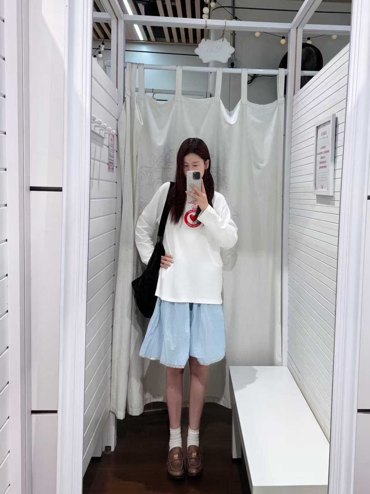 높은 품질 순면 200그램 21 빗질하다 정밀 프린트 가을 루즈핏 긴팔 티셔츠 여성 이미지 4