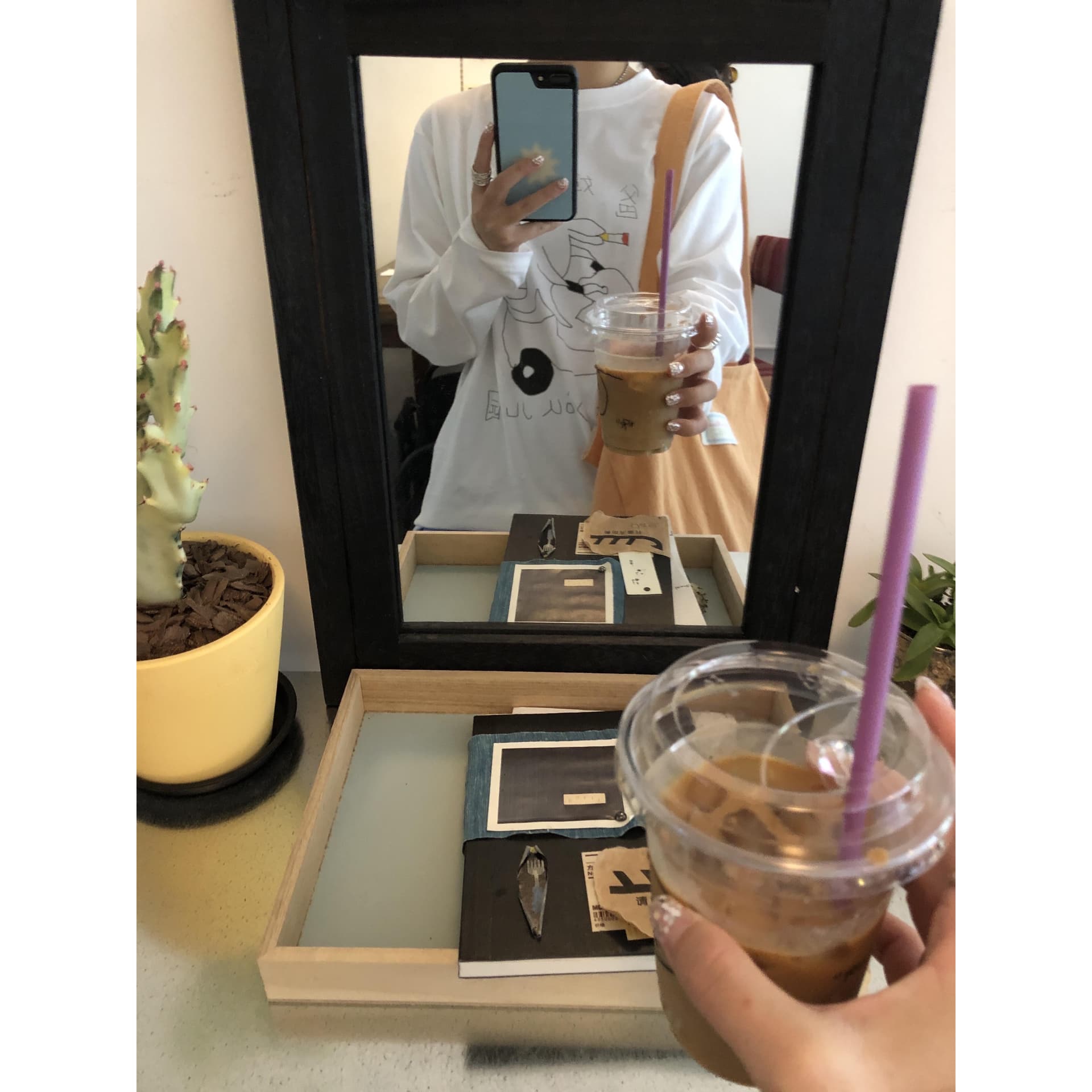 높은 품질 순면 200그램 21 빗질하다 정밀 프린트 가을 루즈핏 긴팔 티셔츠 여성 이미지 5