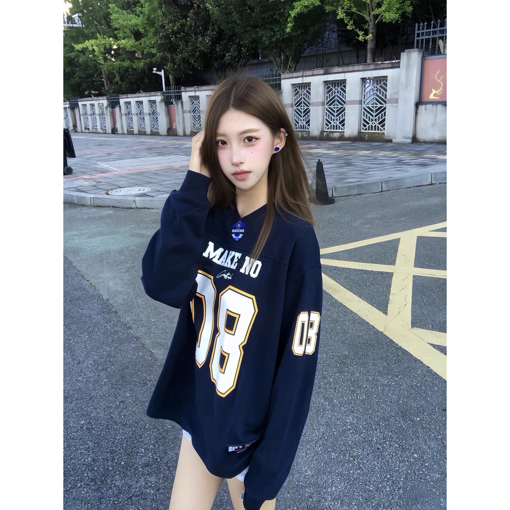 순면 220 그램 긴팔 티셔츠 여성 이미지 5