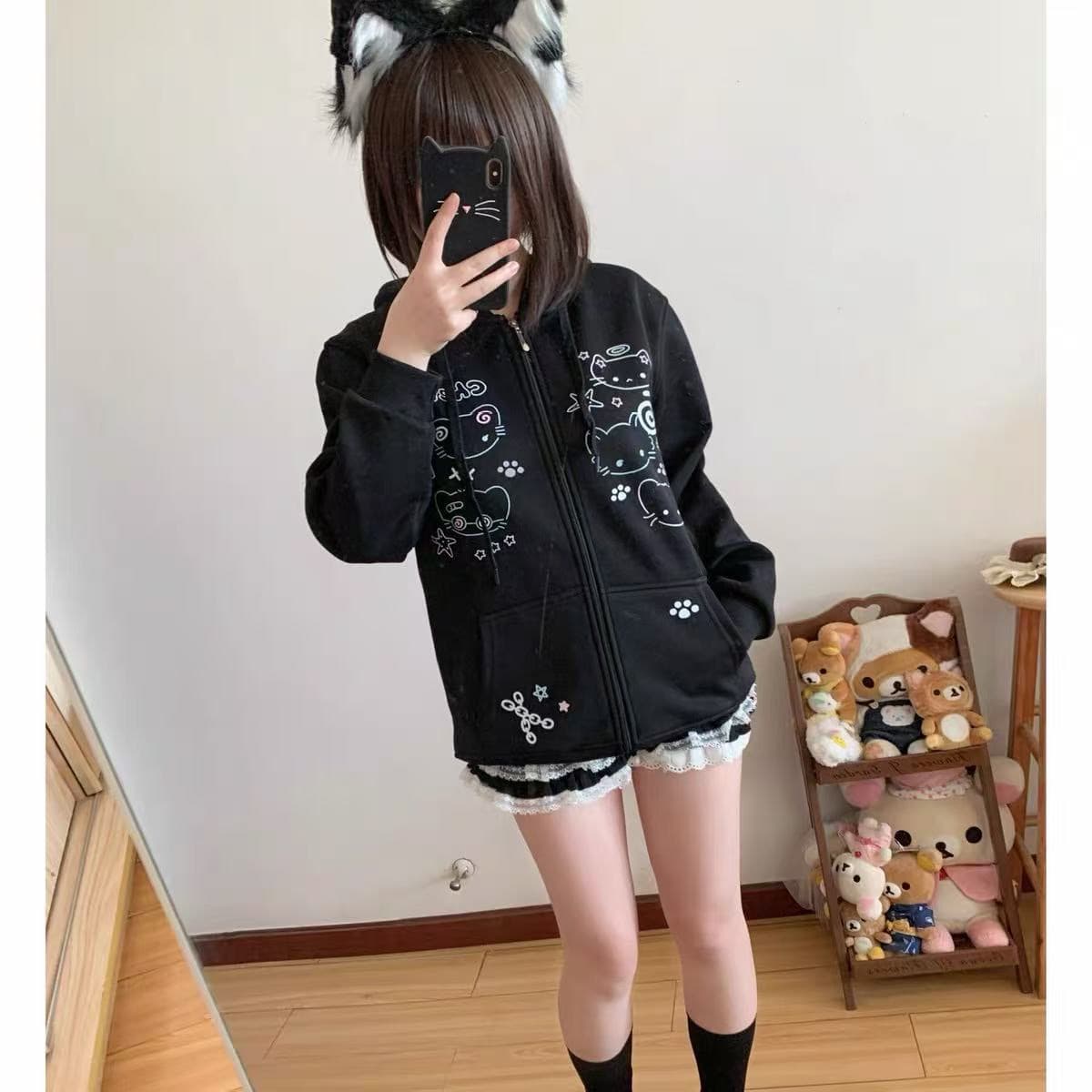 모방 Mianhua 면 복합 우유 실크 300 그램 가을 겨울 오픈 가디건 프린트 재킷 이미지 2