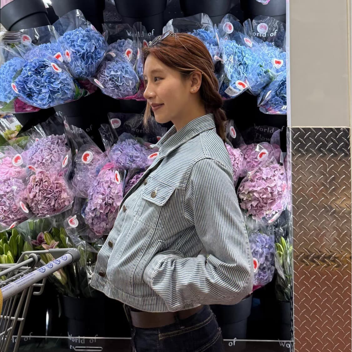 아메리칸 레트로 파란색 스트라이프 재킷 긴팔 여성 봄 가을 고급 센스 캐주얼 루즈핏 한 부서 ing 재킷 이미지 3