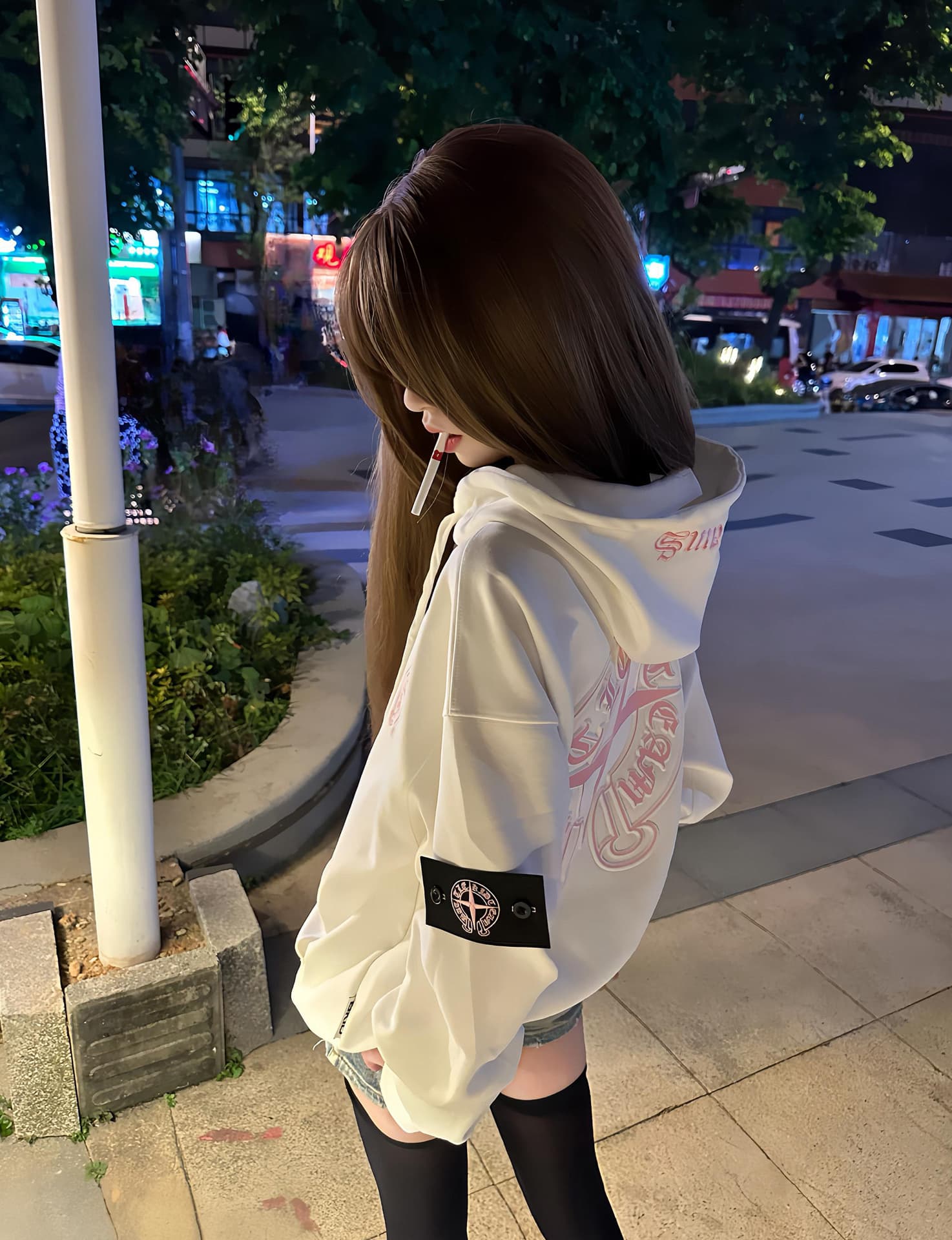 얇은 스타일 원본 부형제 이후 패키지 칼라 순수한 Mianhua 면 복합 후드티 여성 상세 이미지 7
