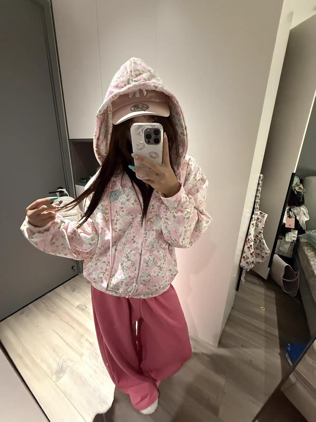 원본 솜씨 순수한 Mianhua 면 복합 얇은 스타일 이후 패키지 칼라 자수 한 부서 핑크색 재킷 이미지 3