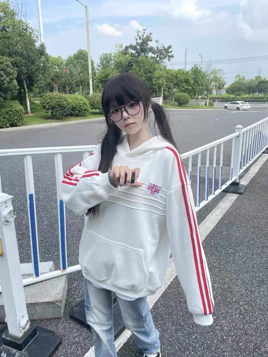 얇은 스타일 자수 이후 패키지 칼라 순수한 Mianhua 면 복합 후드티 여성 이미지 3