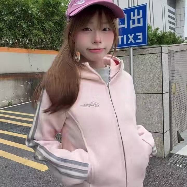 얇은 스타일 털이 있는 이후 패키지 기사 자수 순수한 Mianhua 면 복합 후드티 여성 이미지 2