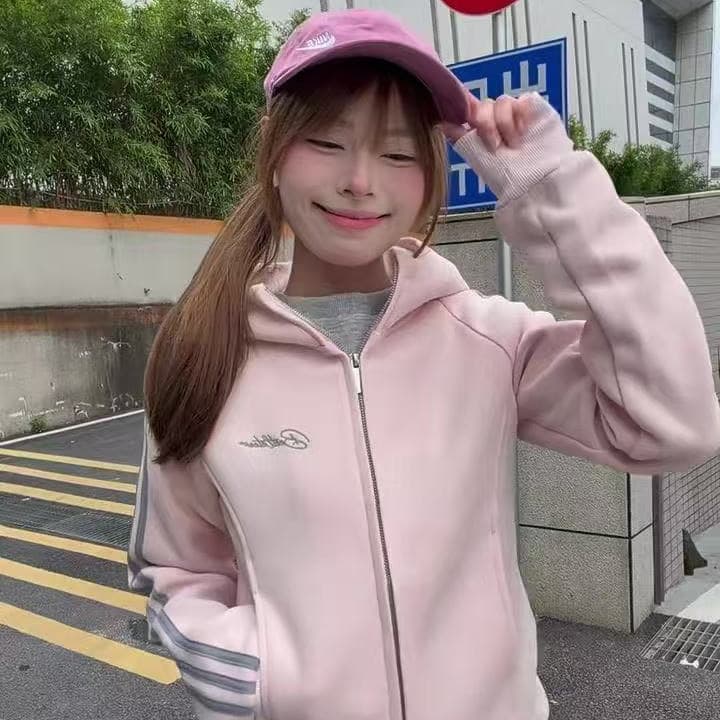 얇은 스타일 털이 있는 이후 패키지 기사 자수 순수한 Mianhua 면 복합 후드티 여성 이미지 4