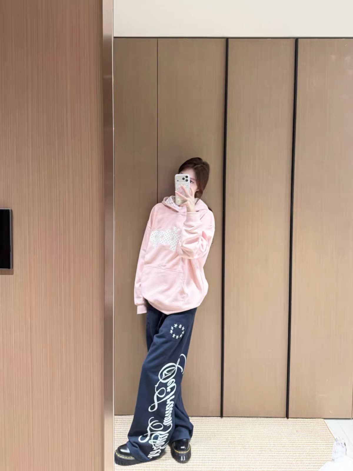 얇은 스타일 모자 인사이드 도트 무늬 자수 패치 이후 패키지 칼라 순수한 Mianhua 면 복합 후드티 상세 이미지 5
