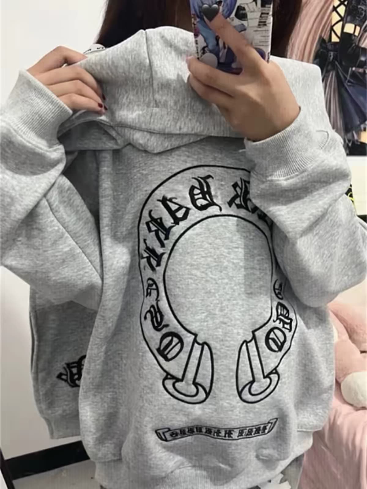 얇은 스타일 백금 지퍼 이후 패키지 칼라 순수한 Mianhua 면 복합 후드티 여성 이미지 4