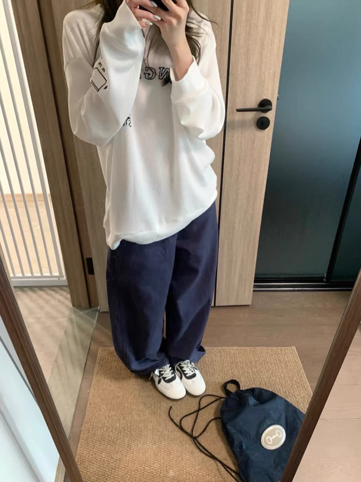 65 35 후아 남편 그리드 250그램 긴팔 티셔츠 여성 상세 이미지 5