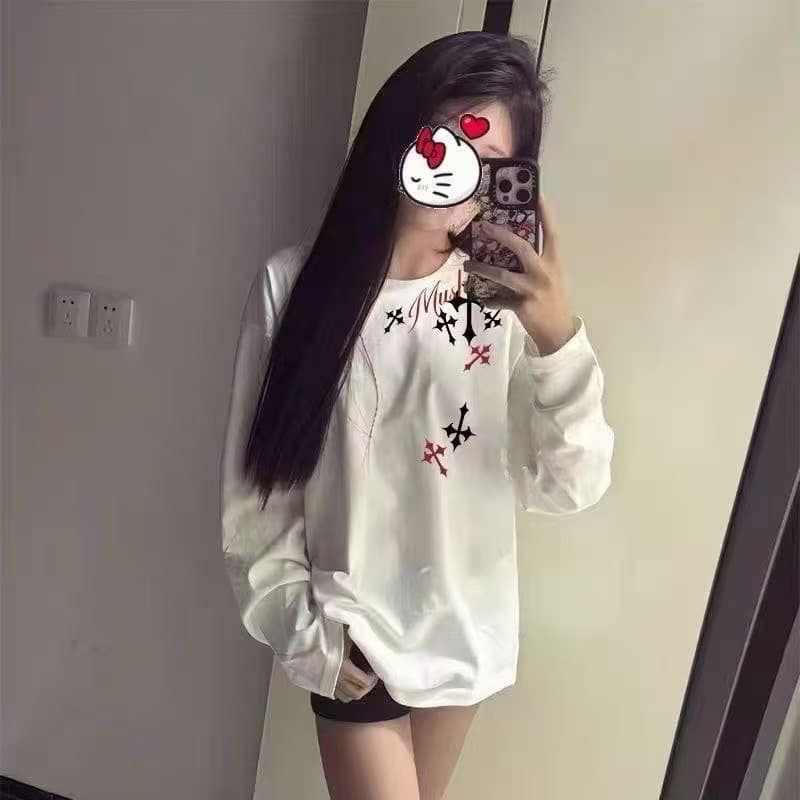 200그램 순면 프린트 루즈핏 만나는 긴팔 티셔츠 상세 이미지 5