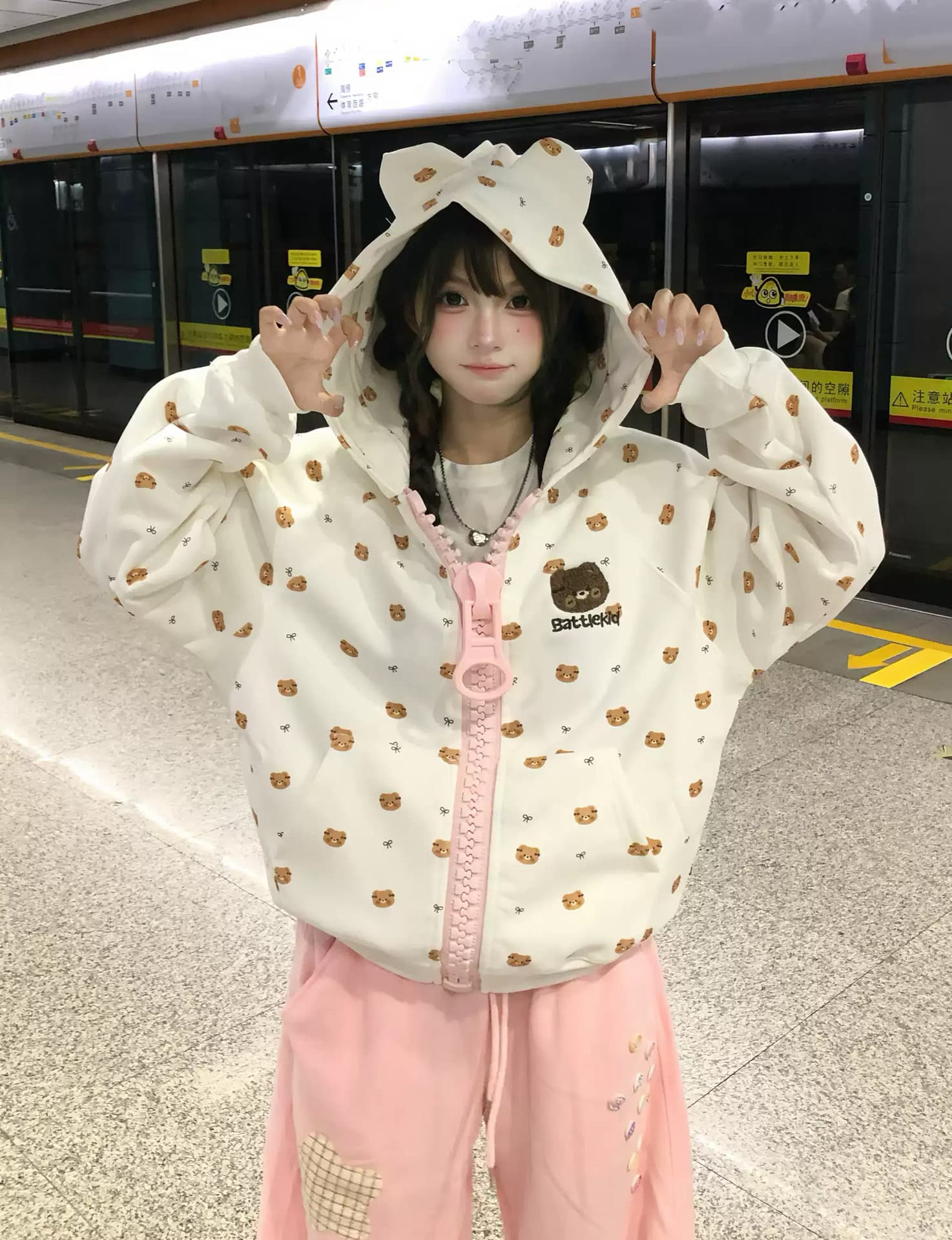 얇은 스타일 털이 있는 원본 대 지퍼 자수 이후 패키지 칼라 순수한 Mianhua 면 복합 후드티 이미지 2