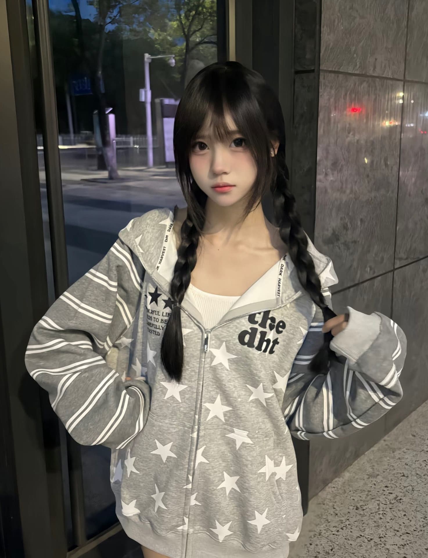 얇은 스타일 털이 있는 백금 지퍼 전체 자수 이후 패키지 칼라 순수한 Mianhua 면 복합 후드티 상세 이미지 3
