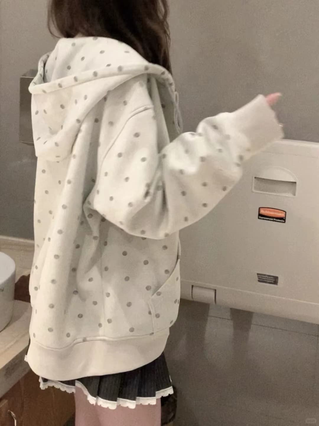 얇은 스타일 인사이드 펌프 이후 패키지 칼라 순수한 Mianhua 면 복합 후드티 여성 상세 이미지 5