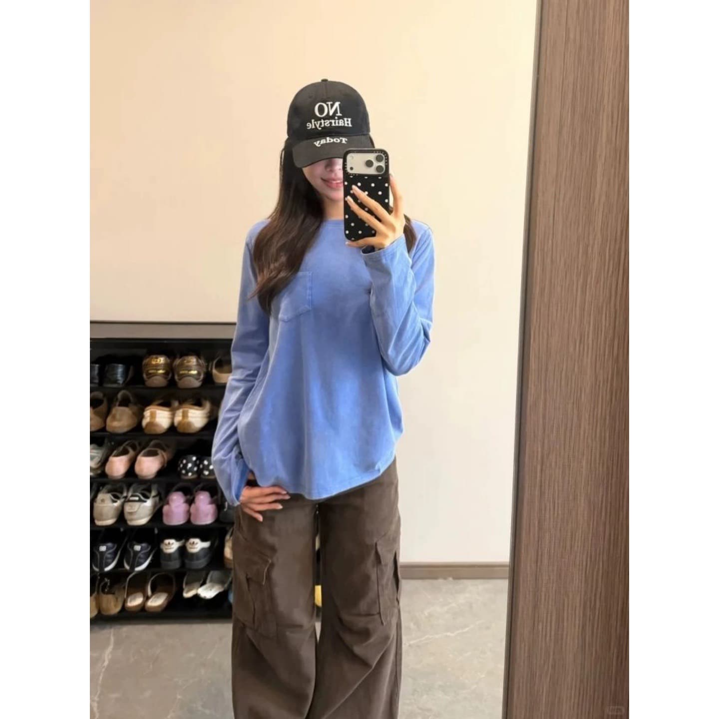 40 순면 리브 210 그램 1 1+ 홀치기 염색 이후 패키지 칼라 한 부서 몸매 가꾸기 슬림해 보이는 맨위 상세 이미지 5