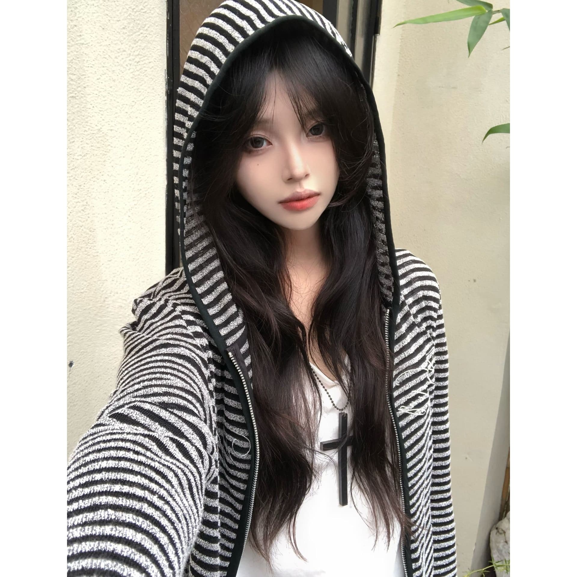 얇은 스타일 자수 원본 당겨서 측면 이후 패키지 칼라 광저우 원본 원단 복합 후드티 이미지 5