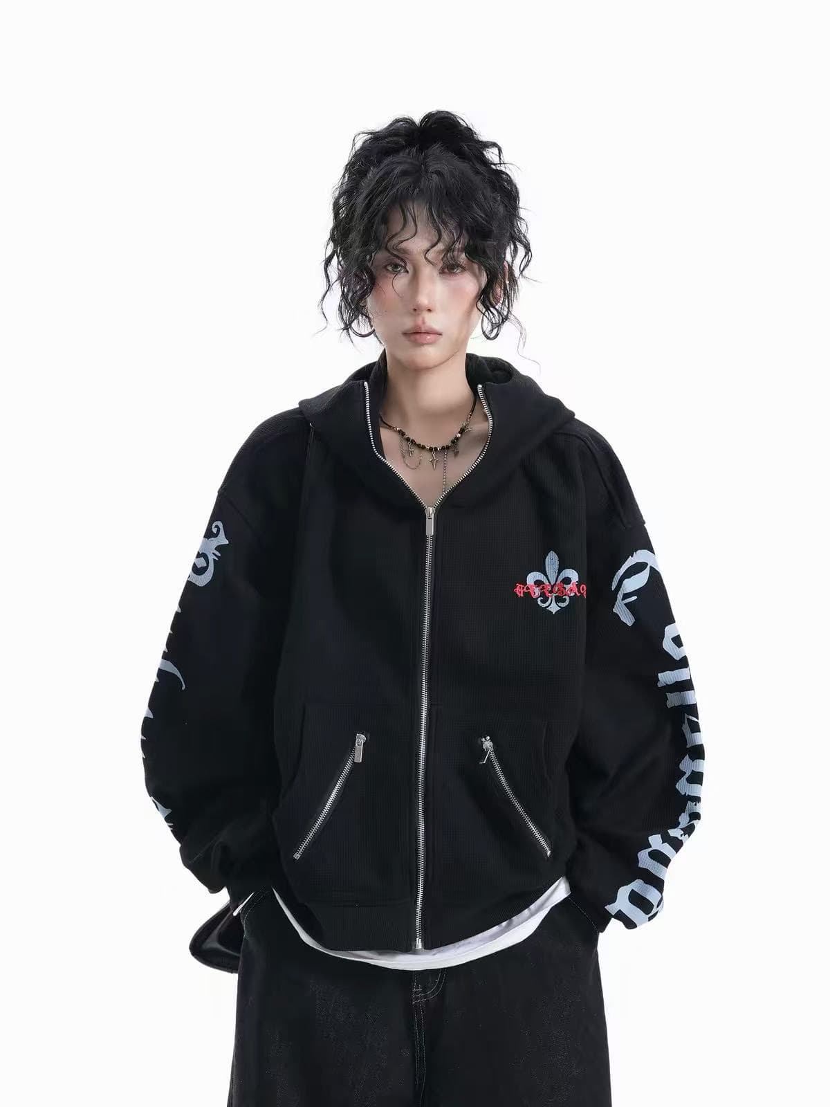 아메리칸 레트로 출퇴근 회색 루즈핏 새로운 후드 오픈 가디건 후드티 여성 가을 느긋한 바람 루즈핏 재킷 이미지 3
