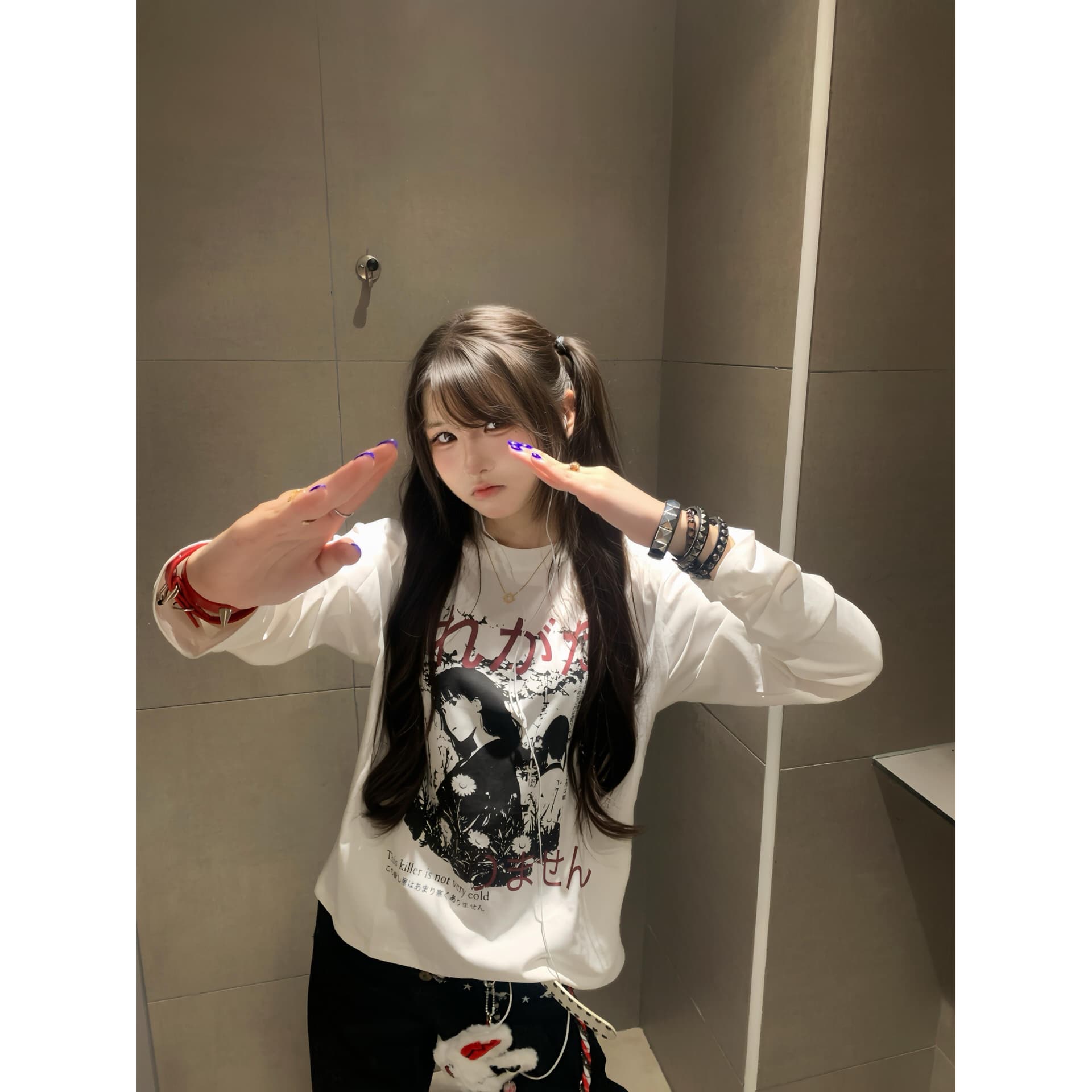 높은 품질 순면 200그램 21 빗질하다 정밀 프린트 가을 루즈핏 긴팔 티셔츠 여성 이미지 5