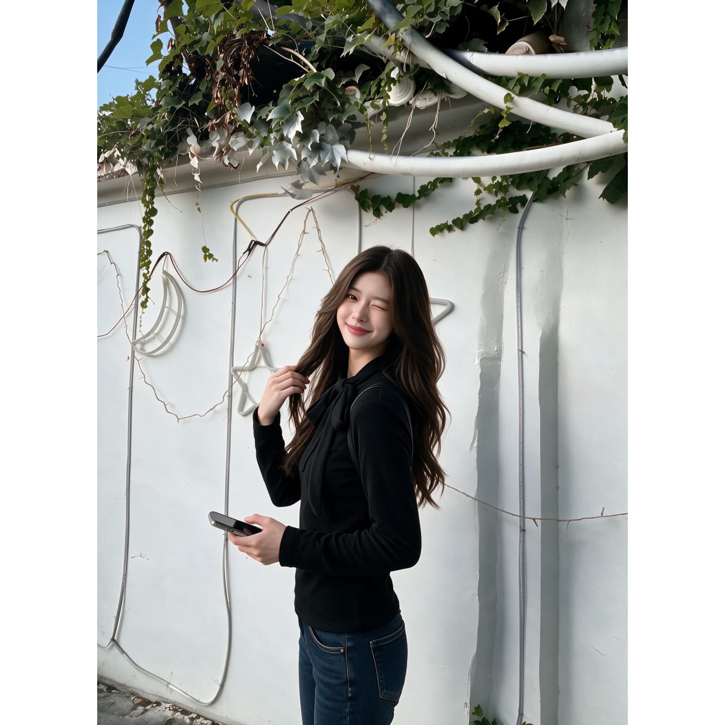 경관 그림 와 사고 방식 모달 260 그램 2 2 핫걸 회색 스탠드 칼라 스트랩 기본 셔츠 상세 이미지 4