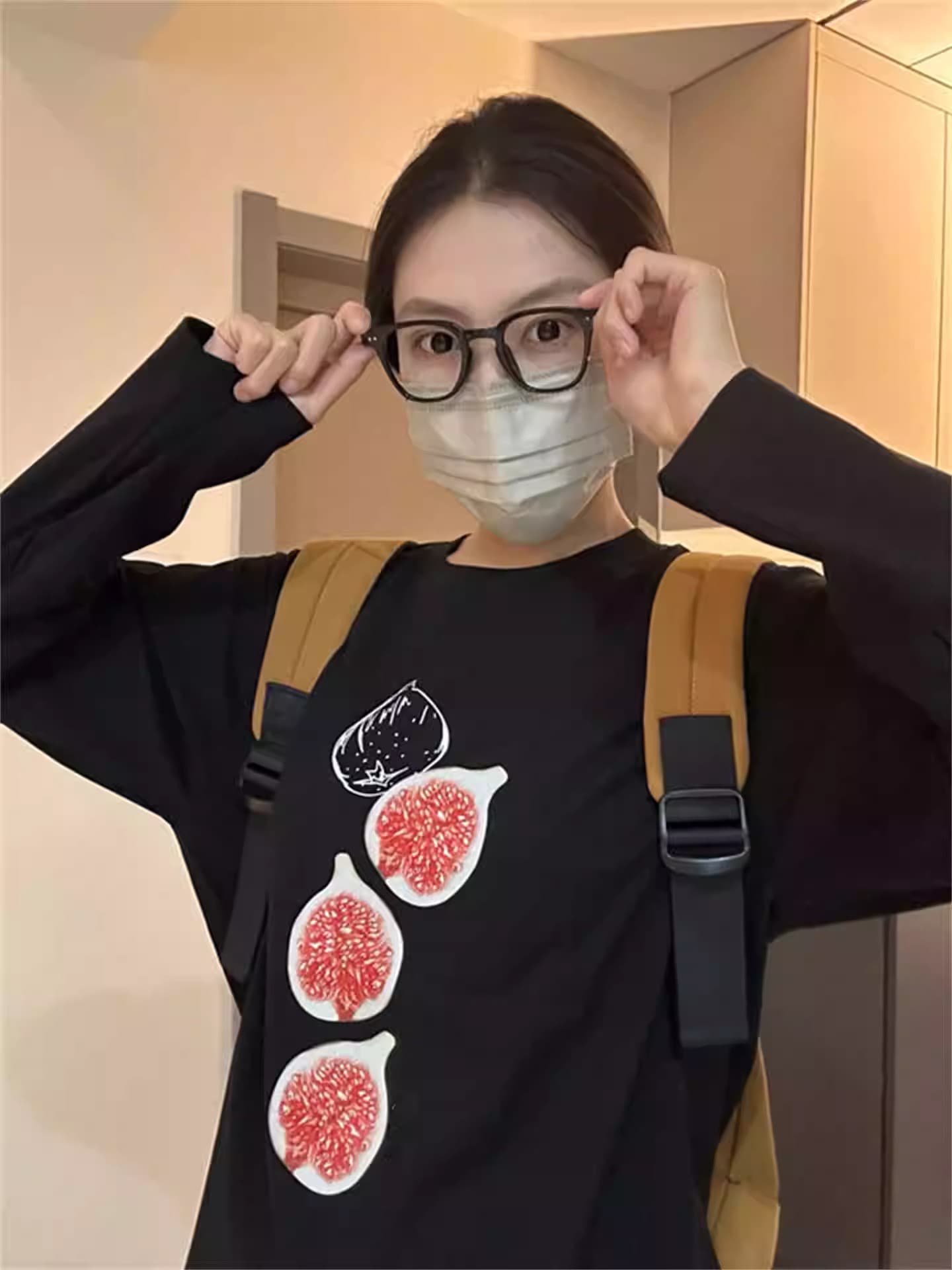 높은 품질 순면 200그램 21 빗질하다 정밀 프린트 가을 루즈핏 긴팔 티셔츠 여성 이미지 4